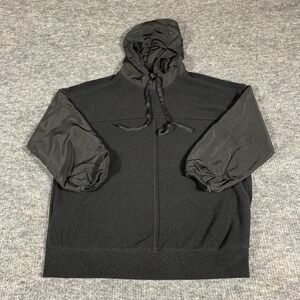 Alo Yoga Sweatshirt Womens Small Black Fleece Pullover Jacket Hooded Oversized